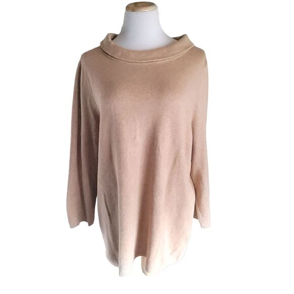 Talbots Tan Brown 3/4 Sleeve Sweater Cotton Blend Womens 2X - Picture 1 of 9